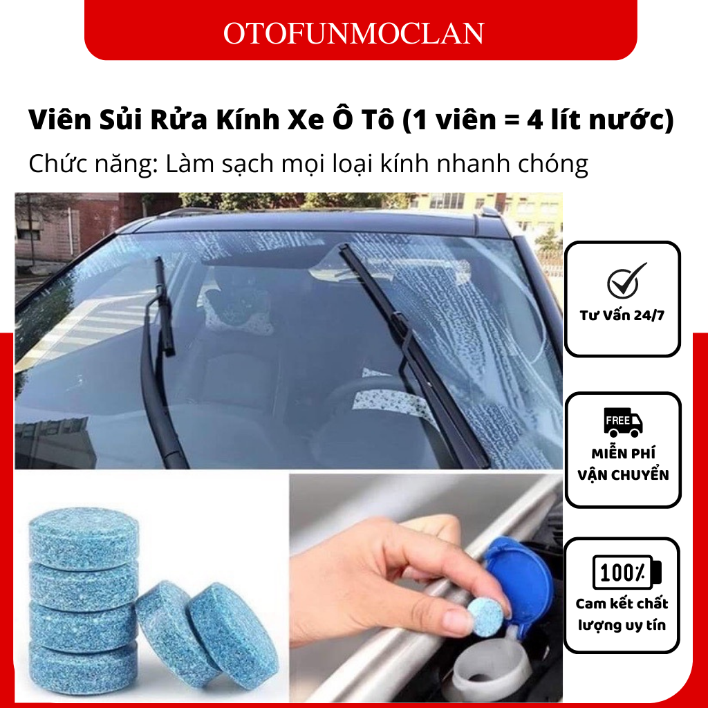 Combo 200 viên sủi rửa kính xe ô tô - xe hoi