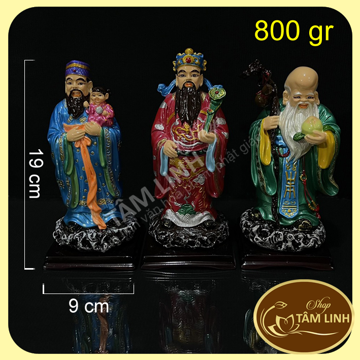 Bộ tượng tam đa phúc lộc thọ cầu tài lộc - cao 19 cm tamlinhngocbao