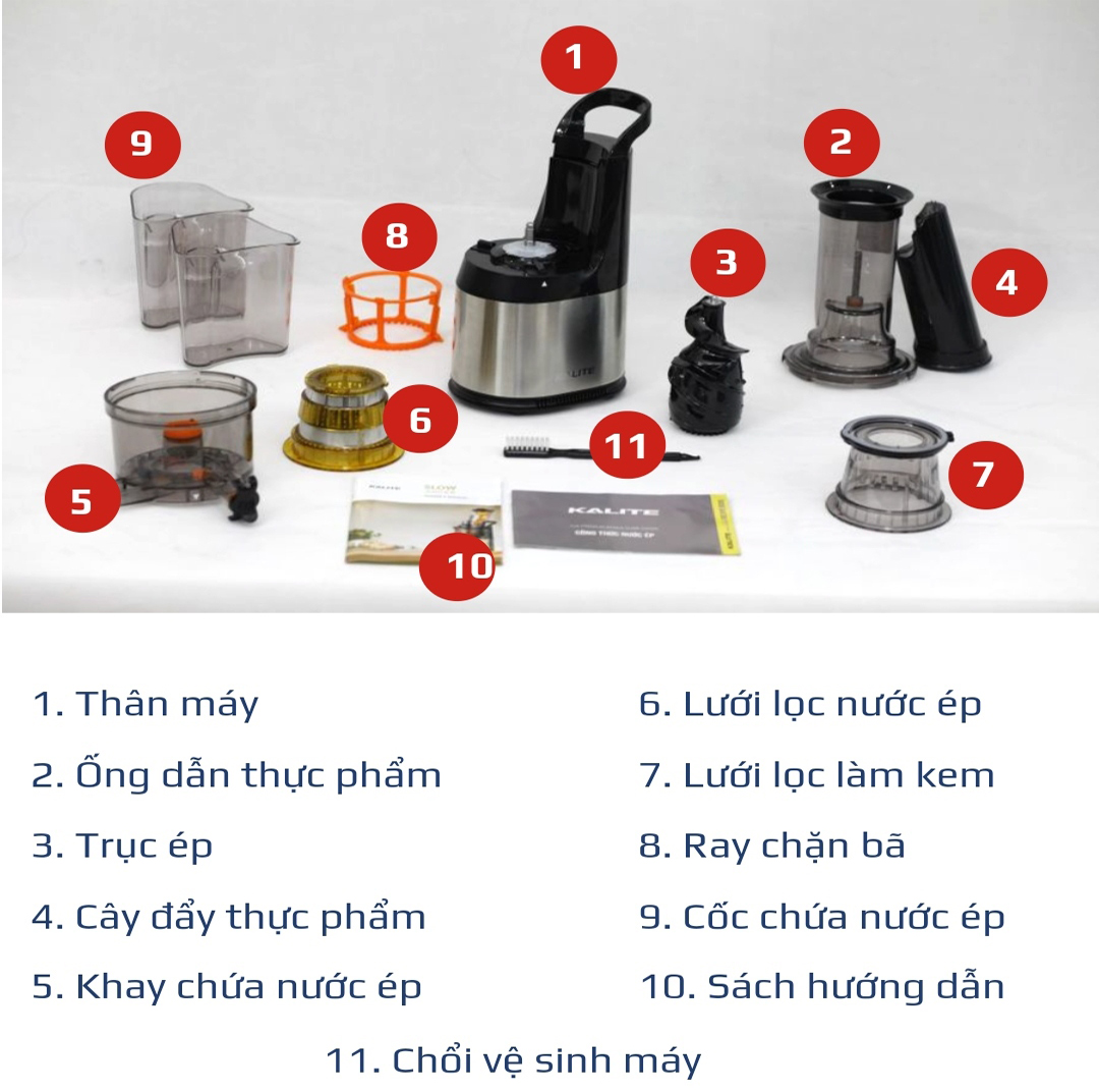 [KALITE KL 565] Máy ép chậm Kalite KL 565 có lưới làm kem