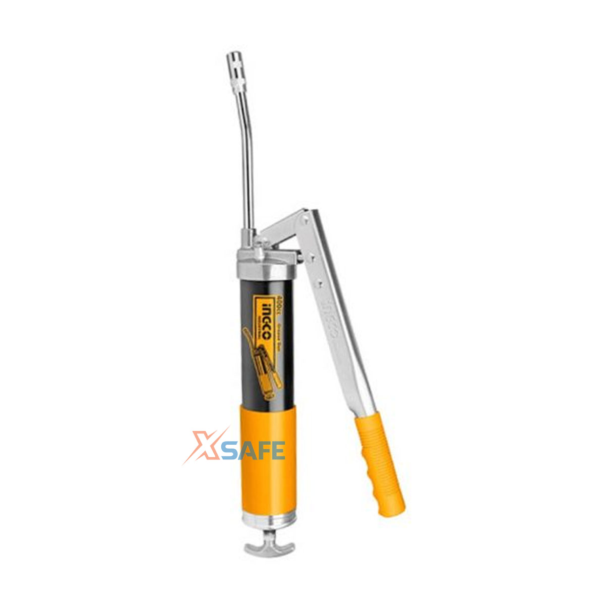Súng bơm mỡ INGCO GRG015002 Tay cầm dễ dàng tạo lực đẩy Súng bơm cầm tay làm từ chất liệu cao cấp, chịu lực mạnh mẽ, phần sơn đen chống gỉ sét vượt trội