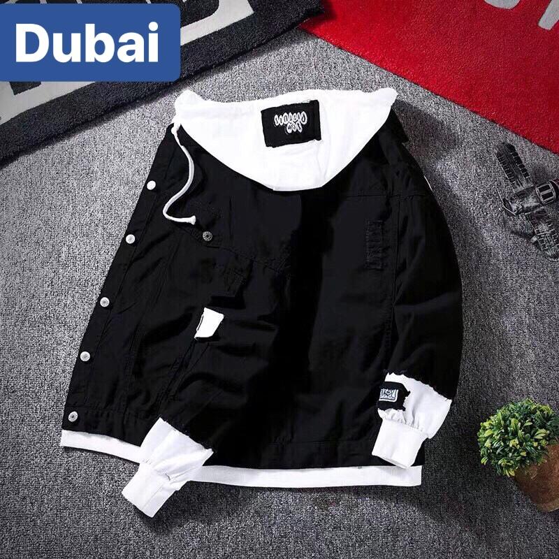 ÁO KHOÁC JEAN NAM NỮ UNISEX ĐEN CHẤT BÒ NÓN VẢI NỈ CAO CẤP HOT TREND NHẬT BẢN 2023 - DUBAI FASHION
