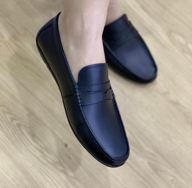 Giày Lười Mọi Nam Công Sở Da Bò Đế Cao Su