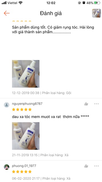 Combo Cặp dầu gội xả Dove Thái Lan 400ml