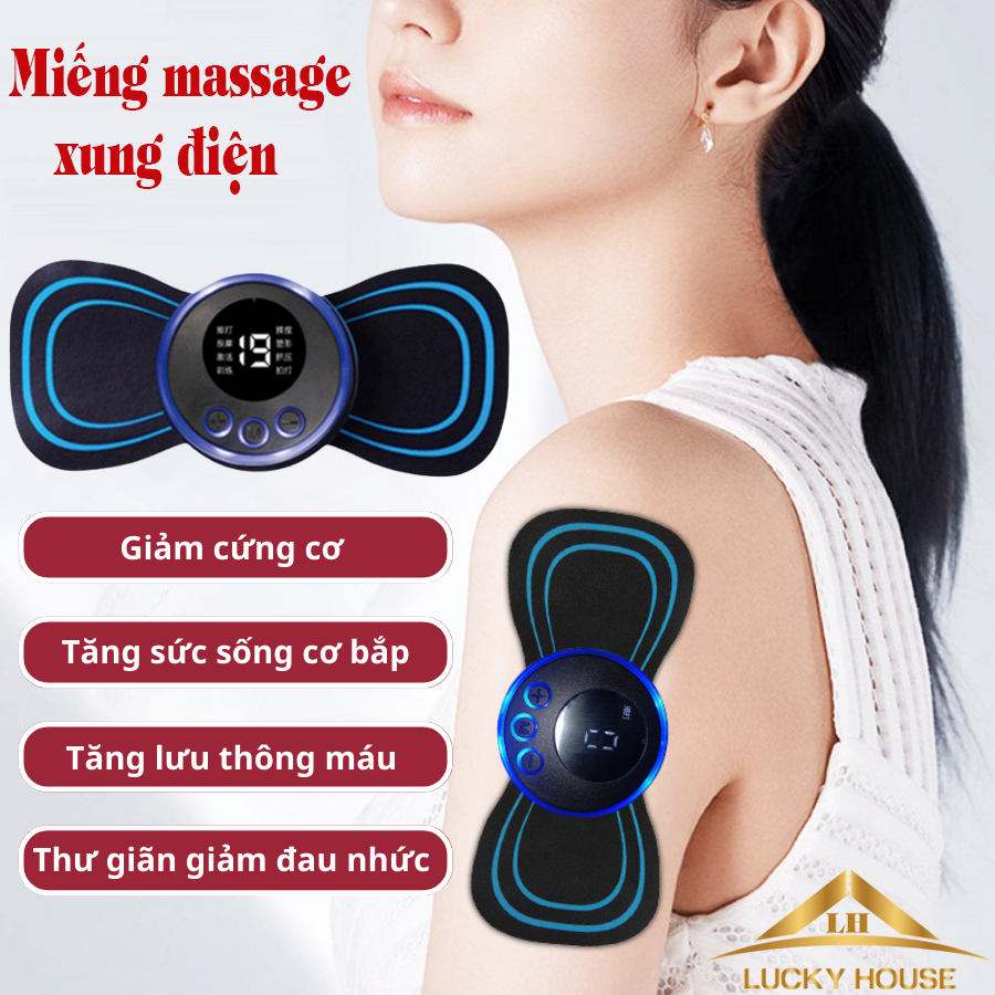Máy massage xung điện ems 8 chế độ, 19 cấp độ mát xa toàn thân giúp giảm đau thư giãn, miếng dán massage xung điện cơ bắp giãn tĩnh mạch xung điện giảm đau nhức hiệu quả, miếng massage xung điện, máy mát xa cổ vai gáy