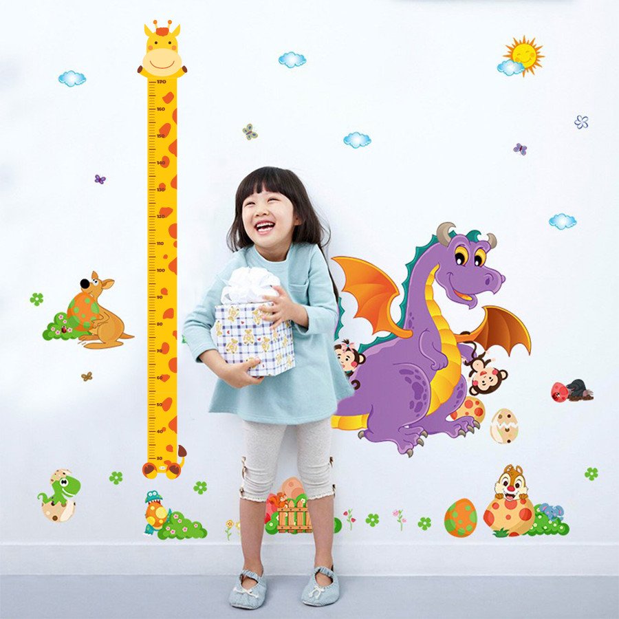 Decal dán tường - Thước đo chiều cao cho trẻ, kích thước đo 170cm