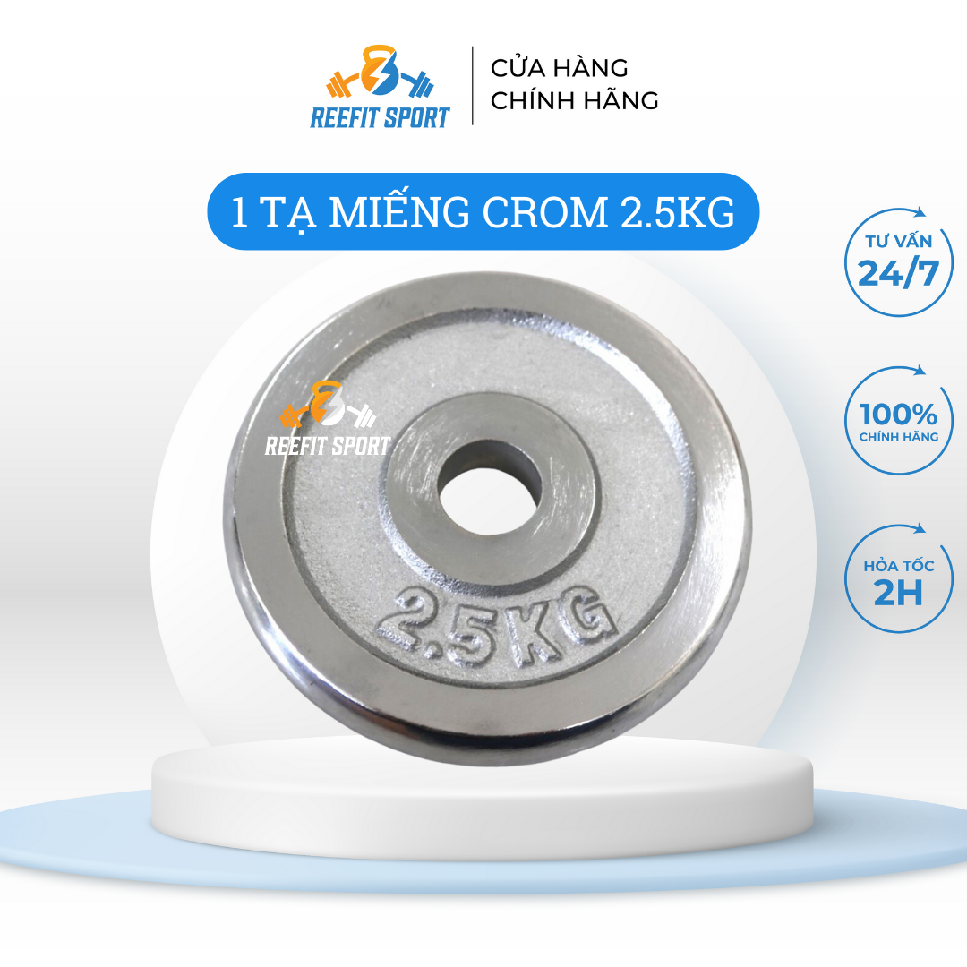 Tạ miếng tạ bánh tạ đĩa kim loại crom reefit 2.5kg