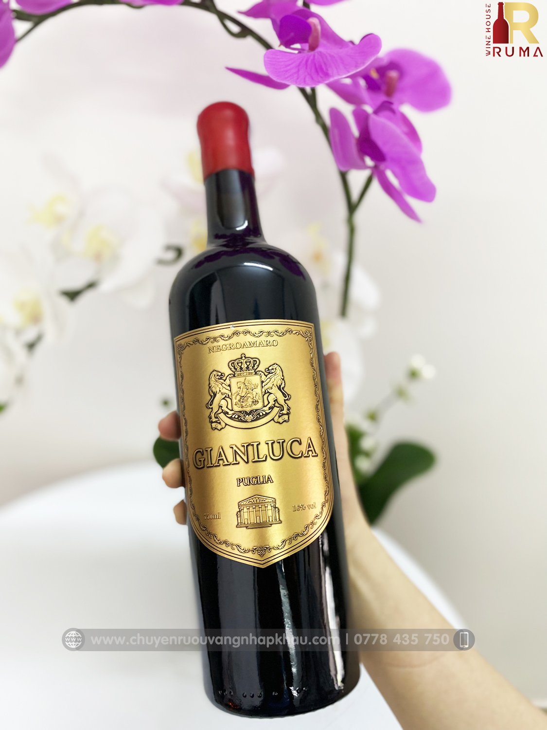 Vang Ý Gianluca 750 ml nhập khẩu - Nước nho không qua chưng cất