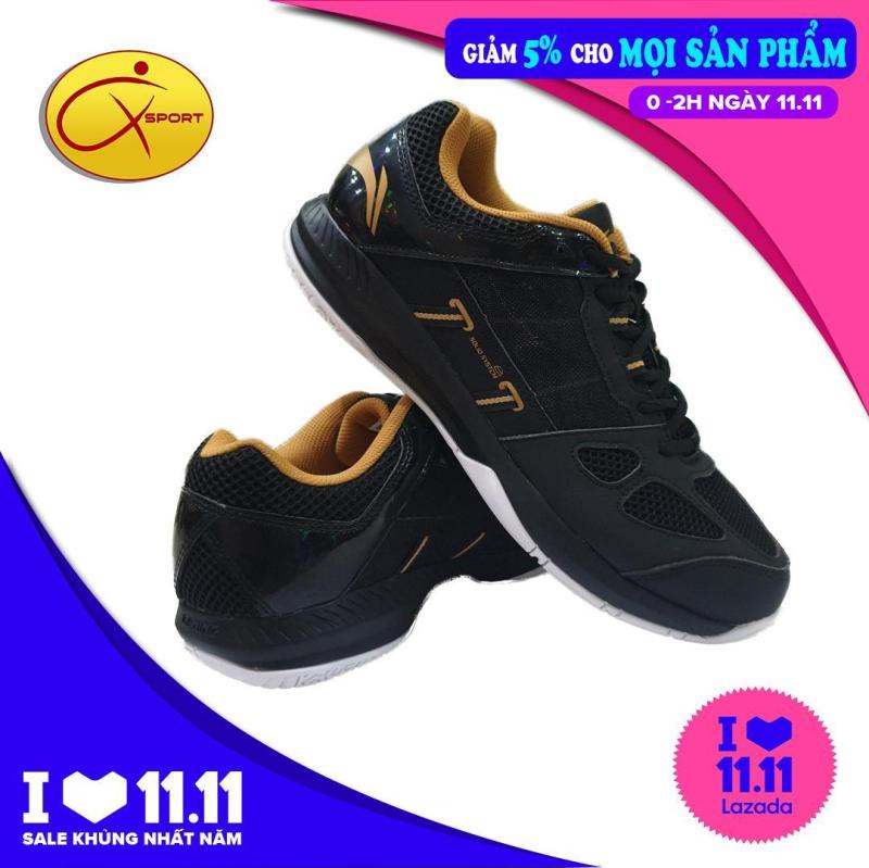 Giày Li-ning nam Giày cầu lông nam đế kếp chống trơn trượt ôm chân AYTN043-5V đen vàng