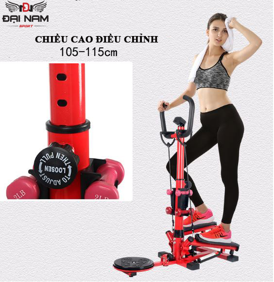 Máy Tập Chạy Bộ Tại Chỗ Đếm Bước Mini Gấp Gọn Kèm Đĩa Xoay Eo,Tạ Tập Tay Và Dây Kéo Tay Đàn Hồi Thế Hệ Mới Nhất 2021