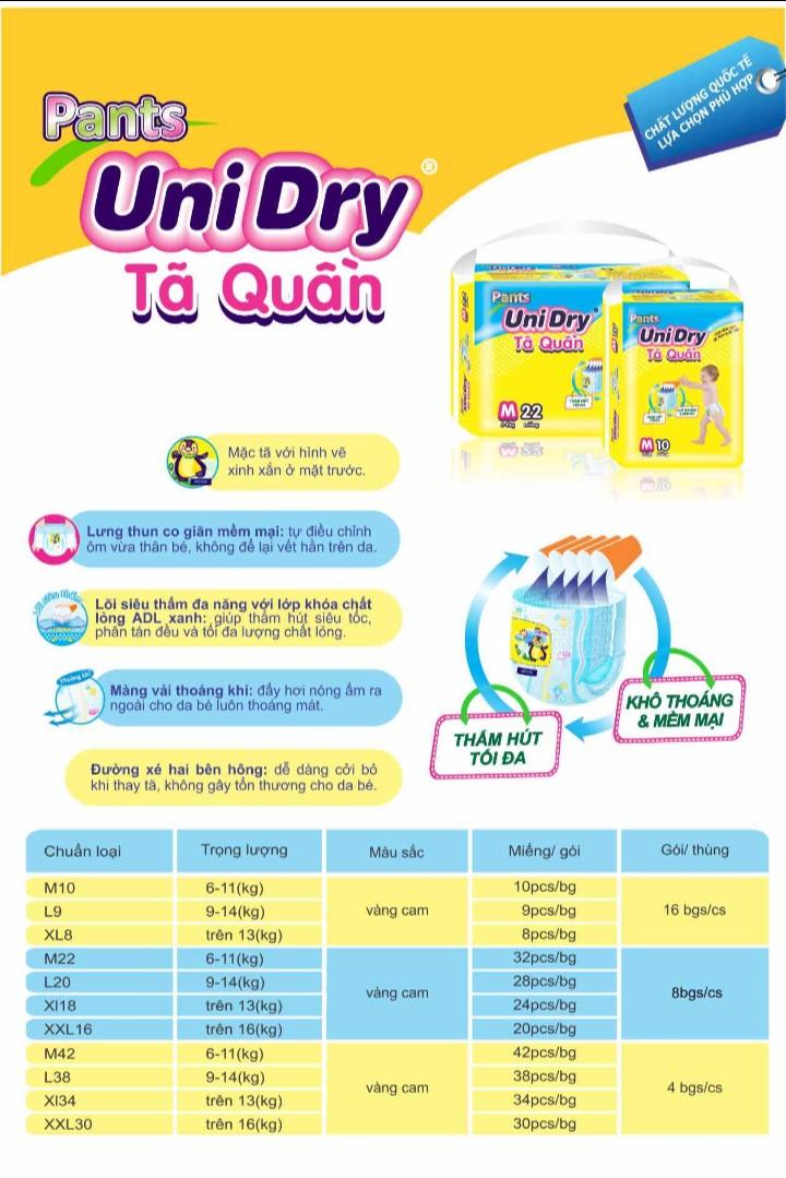 Tã quần Unidry M60 miếng dùng cho tre từ ( 6-11kg)
