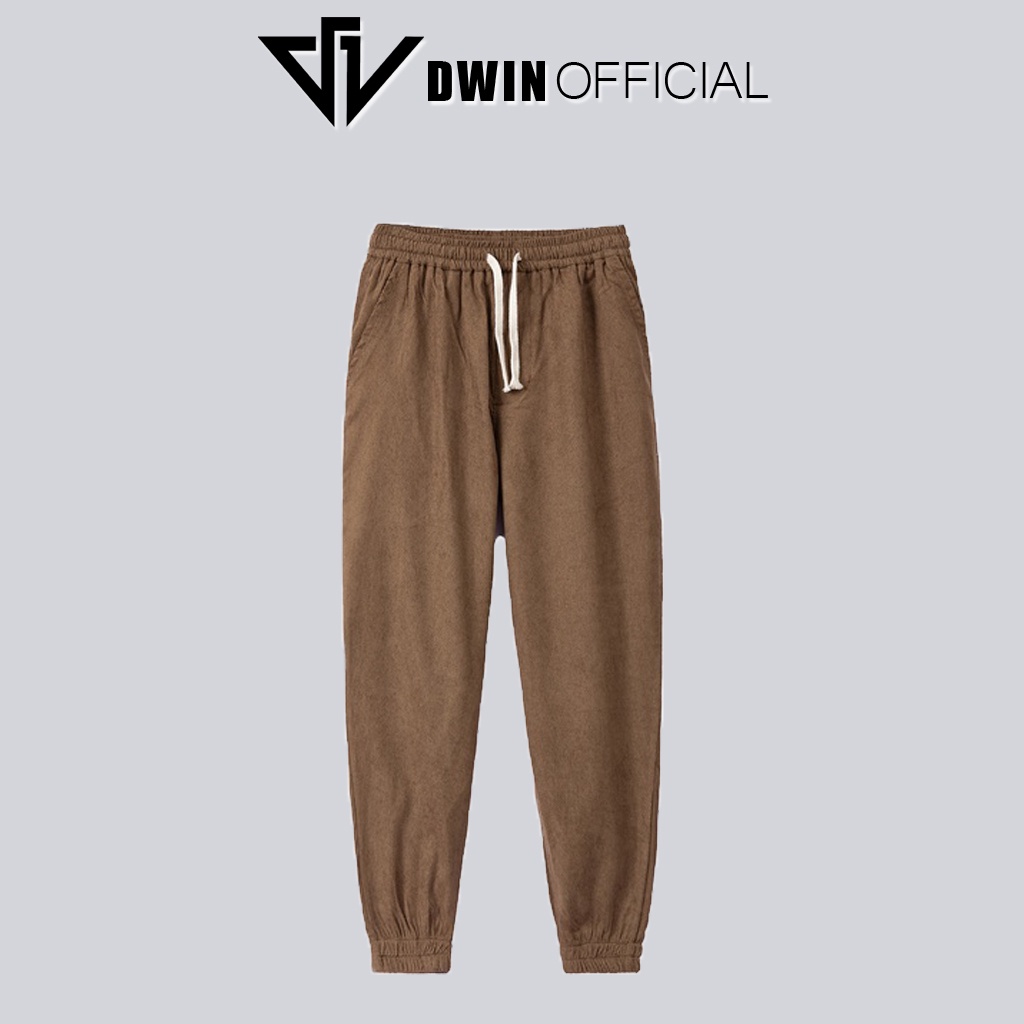 Quần jogger nam nữ Dwin bo ống basic unisex chất liệu nhung tăm cao cấp