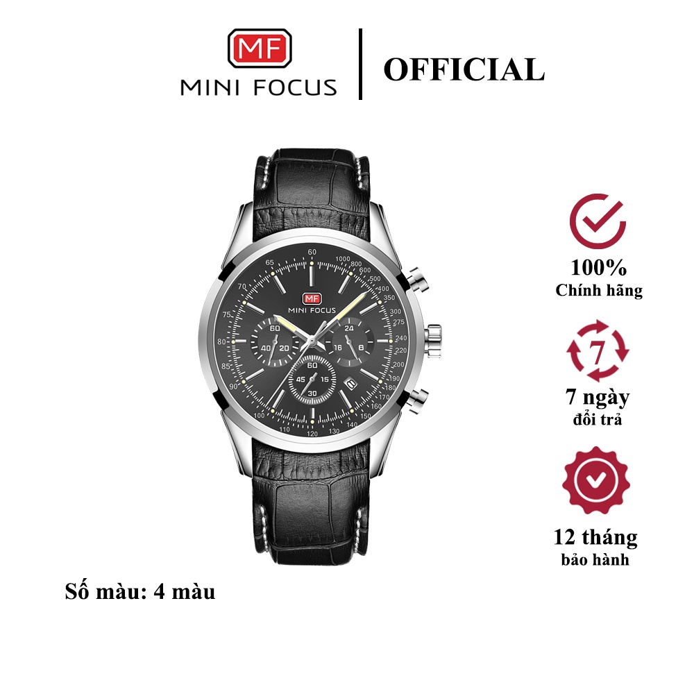 Đồng hồ nam cao cấp chính hãng MINI FOCUS MF0116G, Đồng hồ mặt tròn dây da