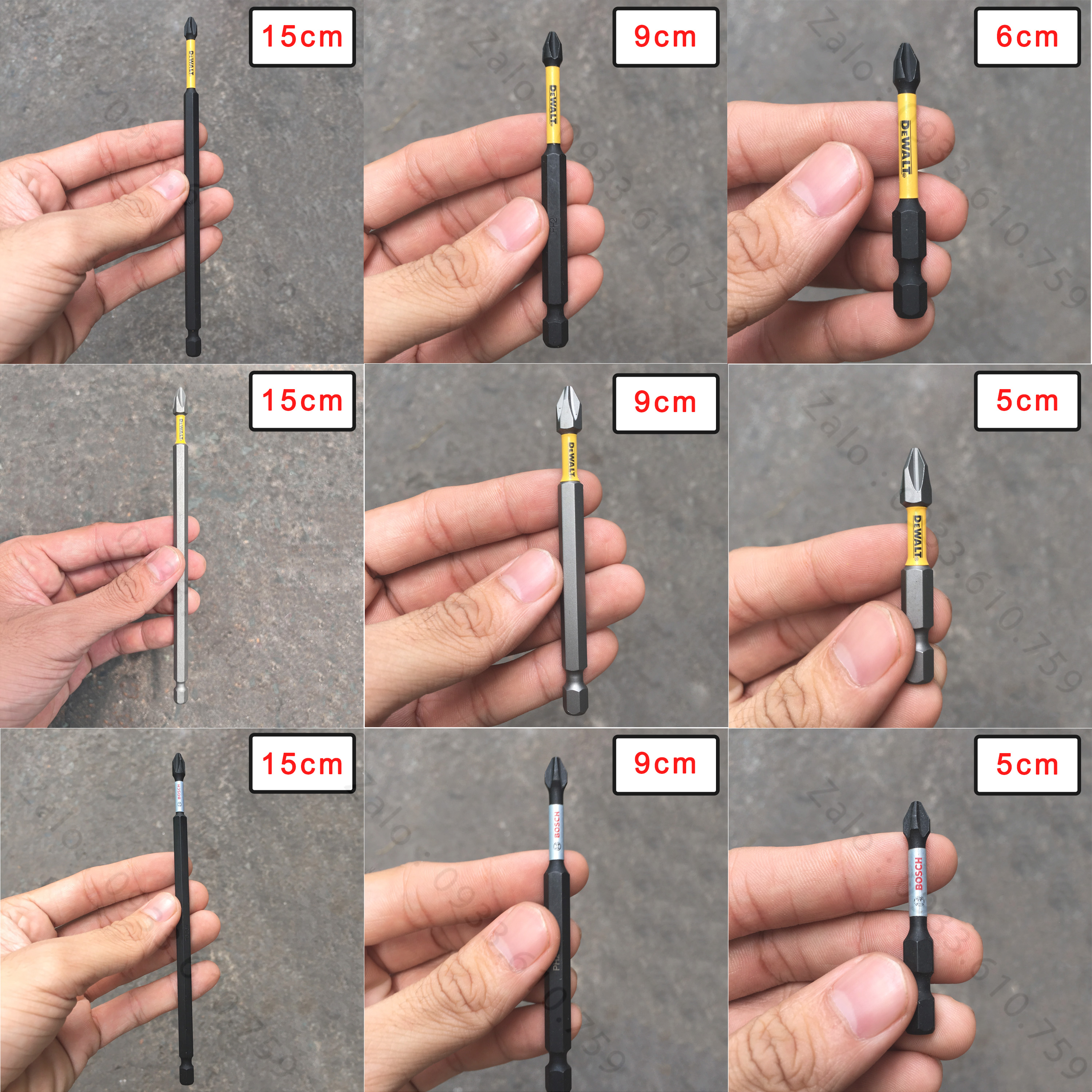[Nhiều Size] Mũi Vít Dewalt / Bosh Loại PH2 ( 5cm - 9cm - 15cm )