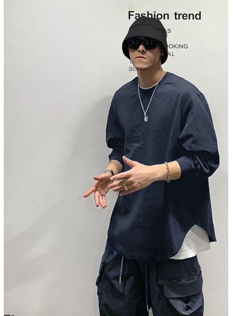 Áo thun Tay dài Lai bầu N95 CVC Basic Unisex