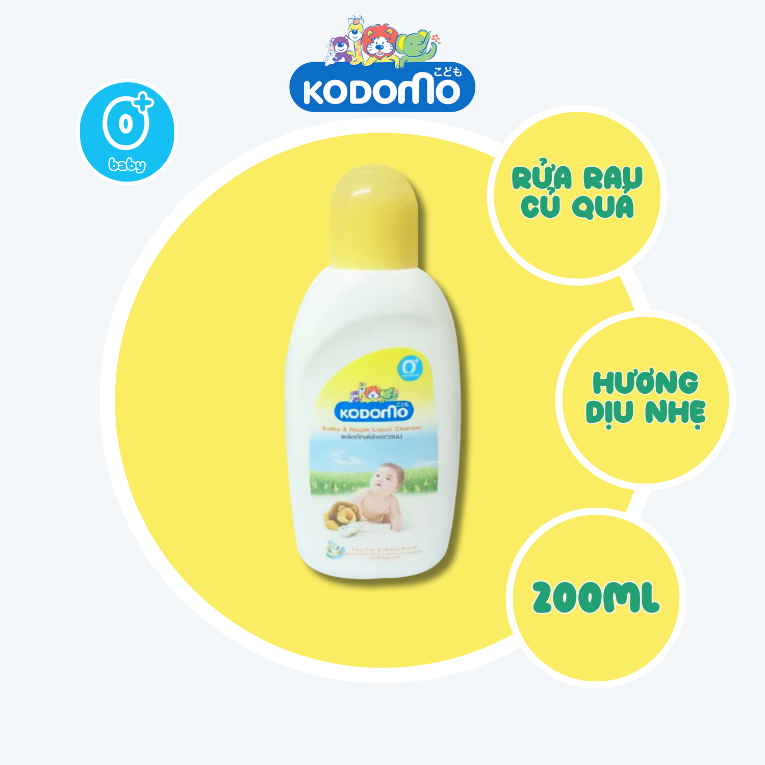 NƯỚC RỬA BÌNH SỮA VÀ RAU CỦ QUẢ KODOMO