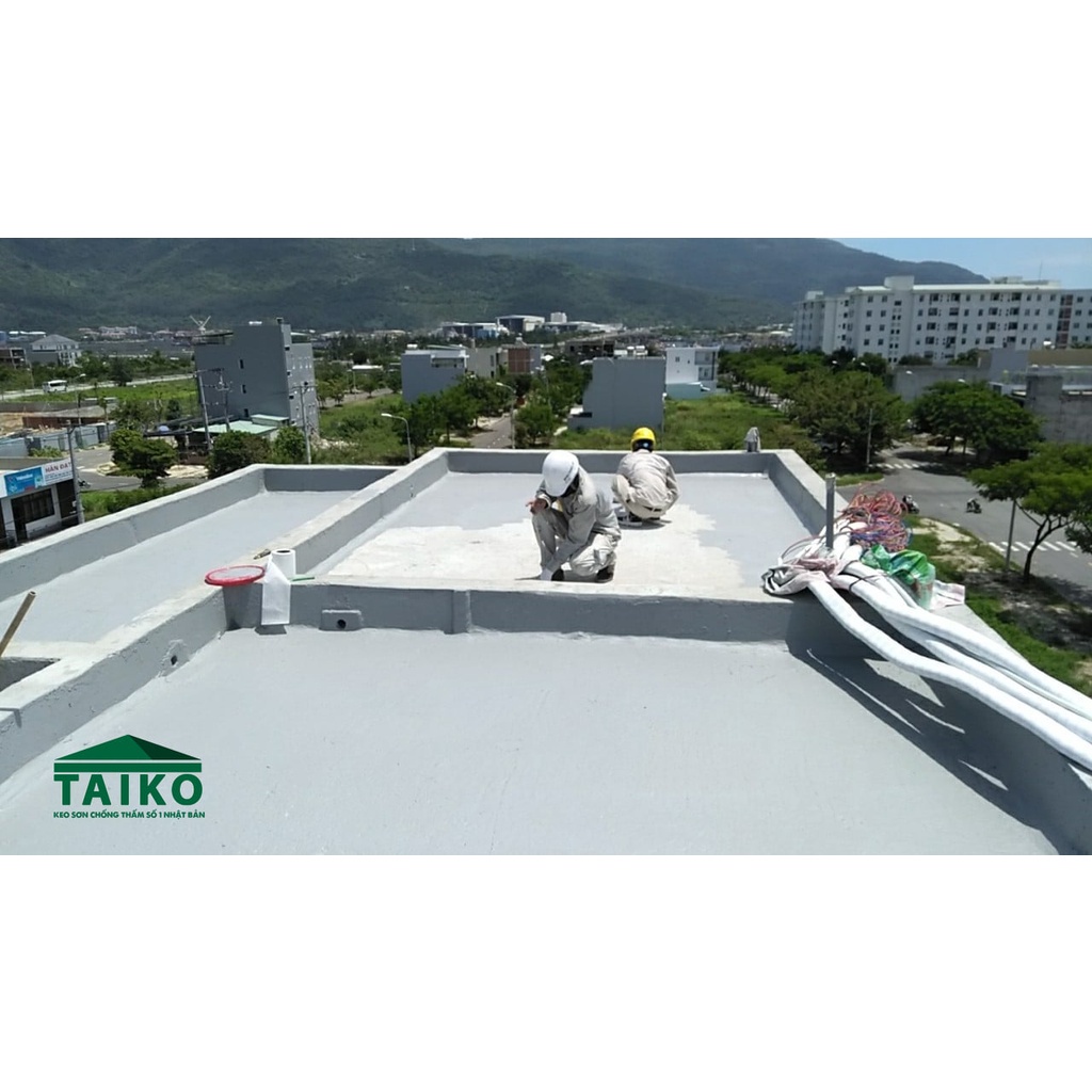 Keo quét Nhật Bản - TaiKo Japan chống thấm vết nứt mái nhà, sàn nhà vệ sinh, máng xối, tôn, triệt để