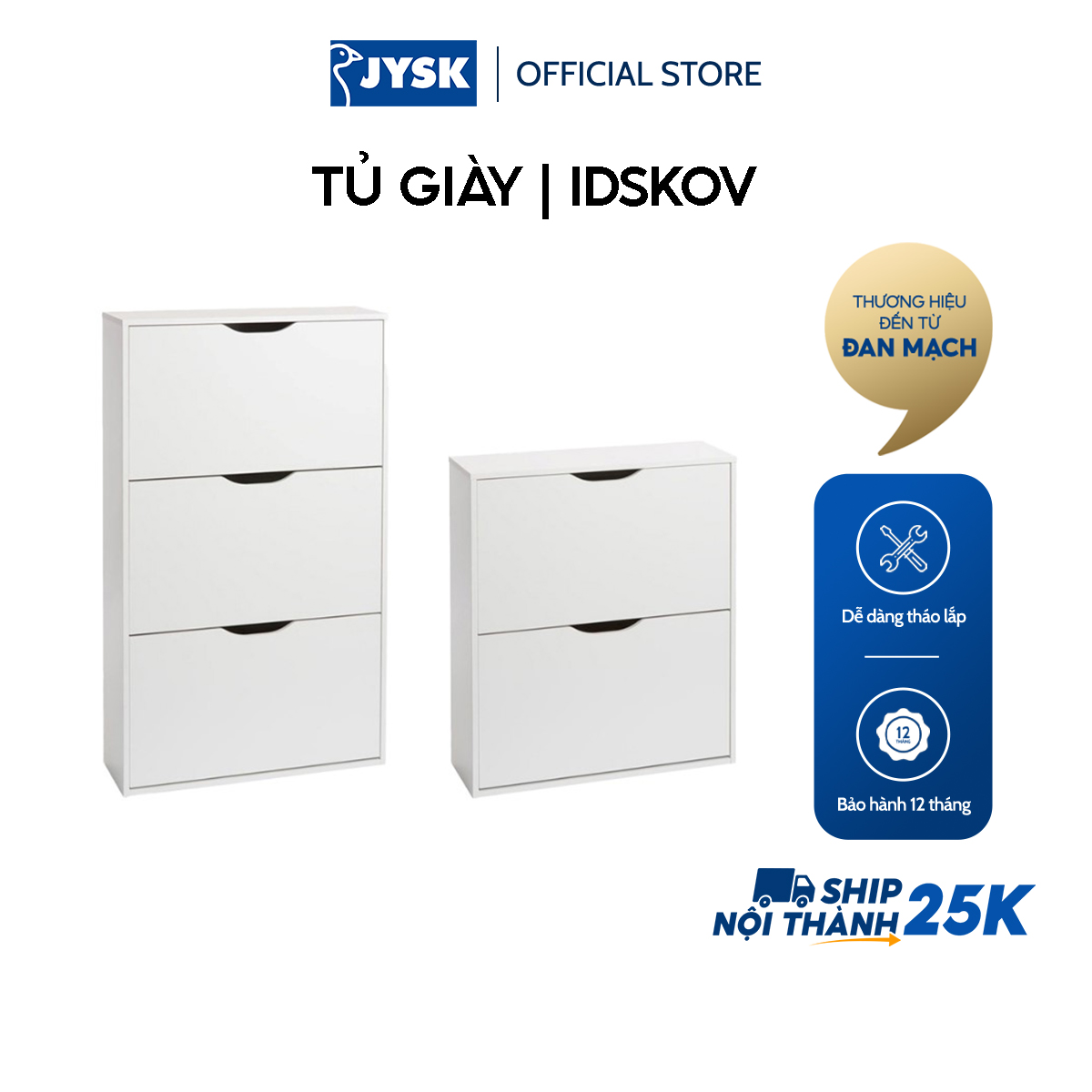 Tủ giày | JYSK Idskov | gỗ công nghiệp | trắng