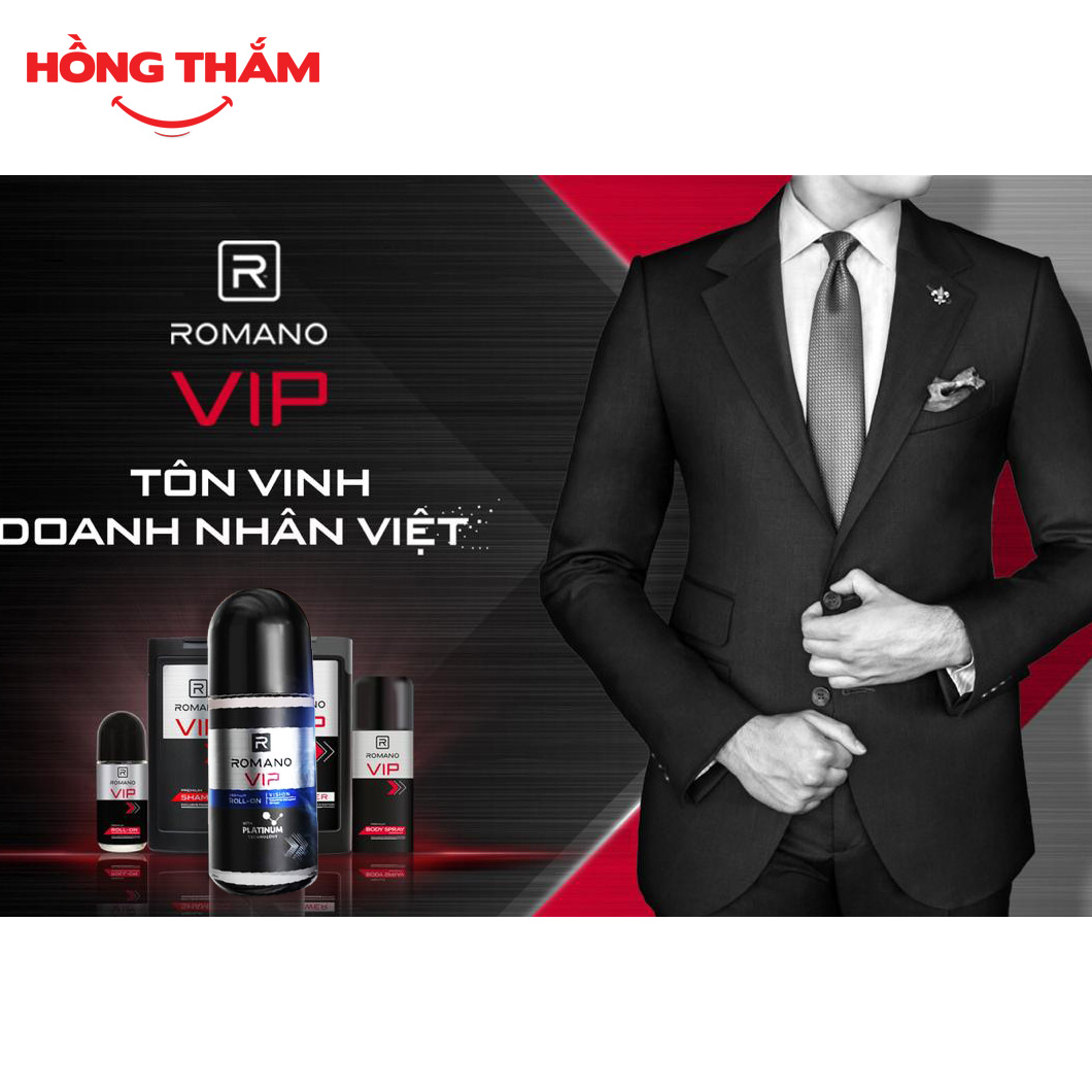 (COMBO) 2 chai lăn khử mùi romano vip vision 50ml (hongthamshopcom)