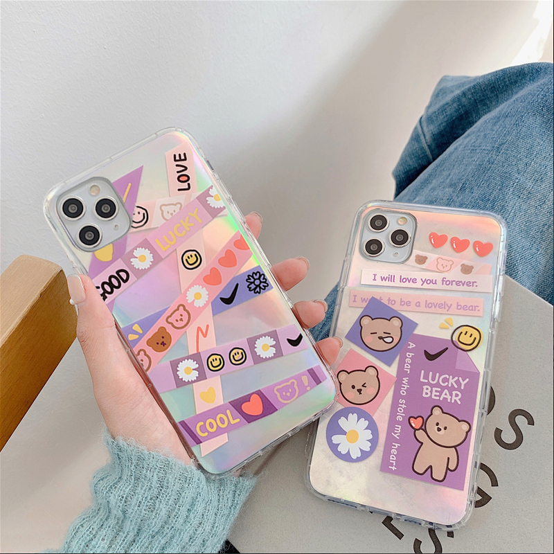 Ốp Lưng Silicon Chống Sốc Lucky Bear ( Kèm Miếng Phản Quang )