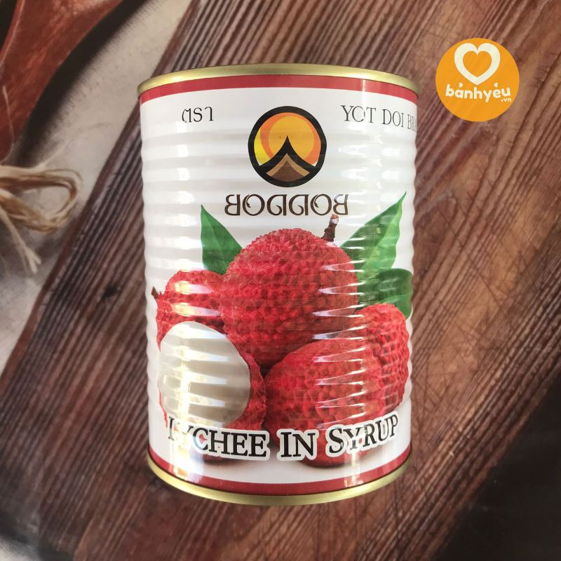 Vải Thiều Ngâm Đường Đóng Lon 565g