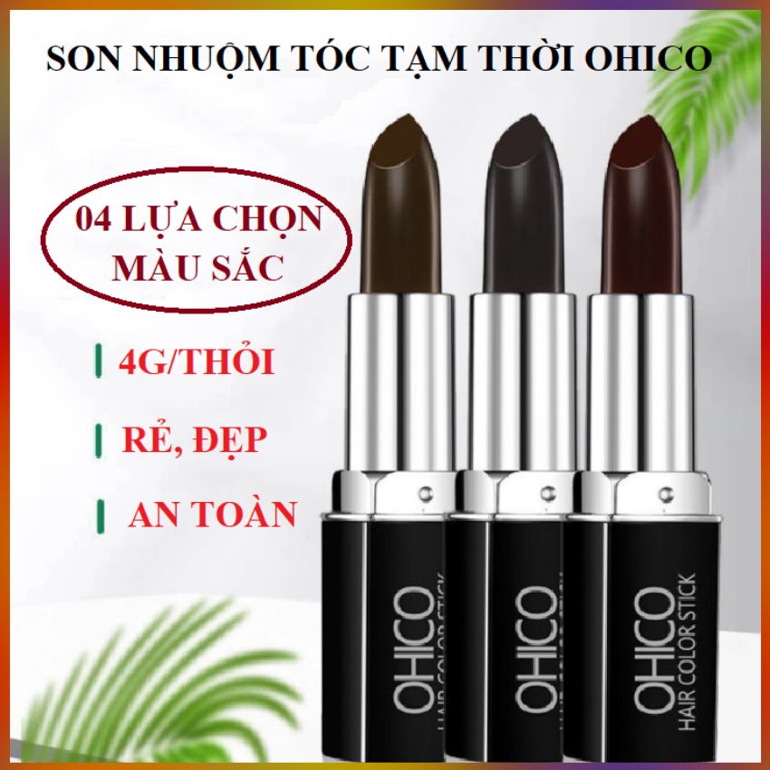 Son phủ tóc bạc OHICO Nhuộm tóc bạc tiện dụng 04Gr/Thỏi 03 Màu Chọn Lựa