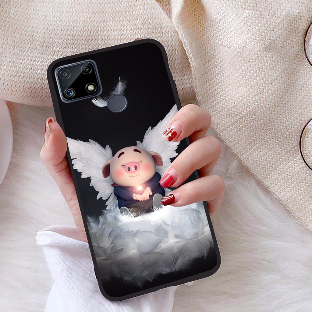 Ốp lưng Realme C25Y viền dẻo TPU BST Pig Cute