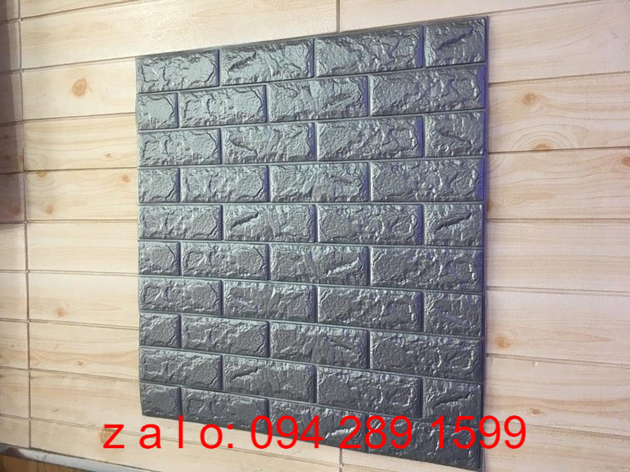 10 tấm xốp dán tường màu xám ghi giả gạch 3D dán tường, mua miếng xốp giả gạch ốp dán tường bán giá rẻ sỉ, tấm mút xốp dán tường