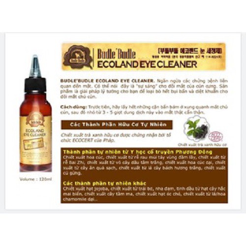 [CHÍNH HÃNG] DUNG DỊCH NHỎ MẮT BUDLE BUDLE CHO CHÓ MÈO 120ML