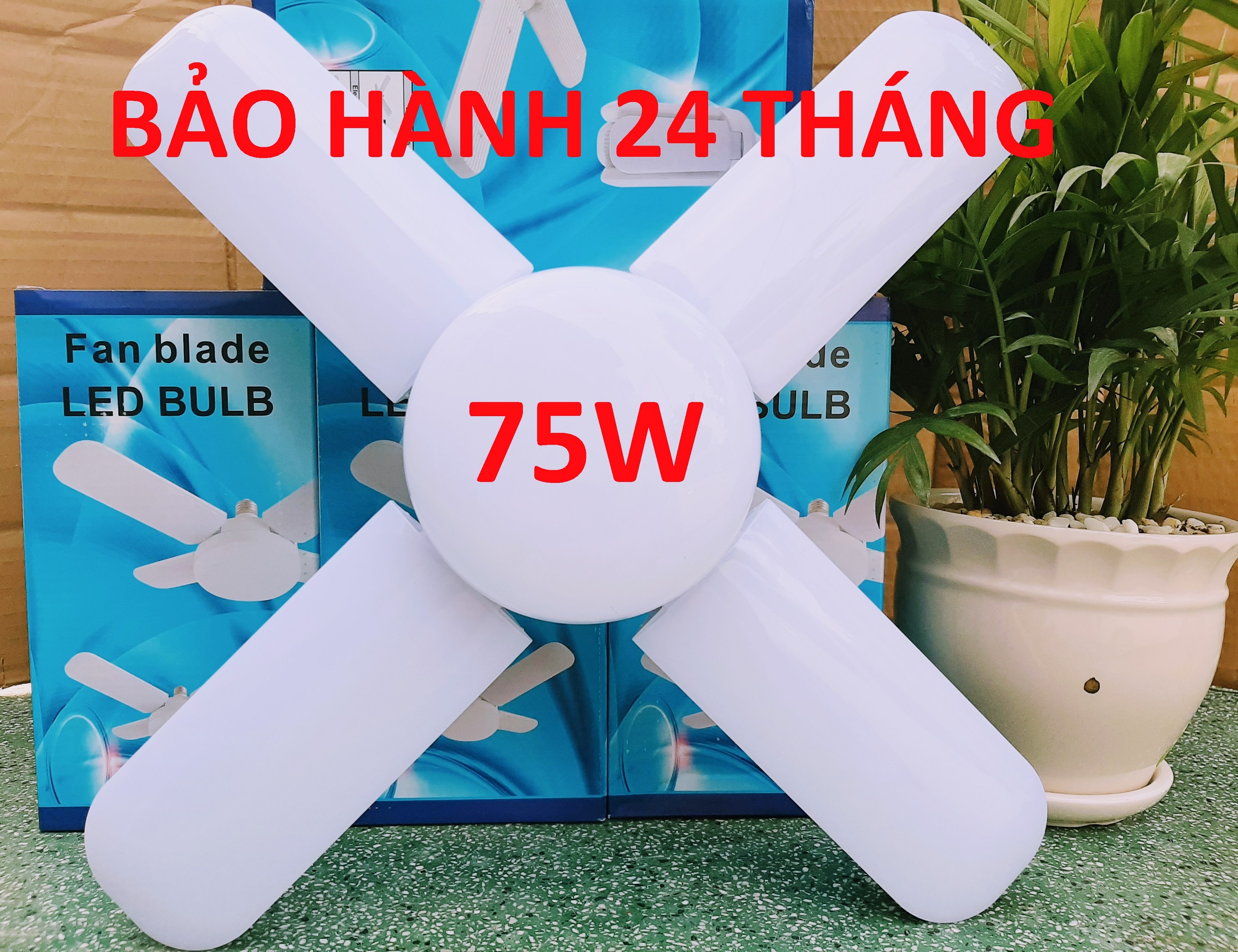 [HCM]Đèn Led 4 Cánh Quạt Công Suất 75W Chuẩn Sáng Tiết Kiệm Điện