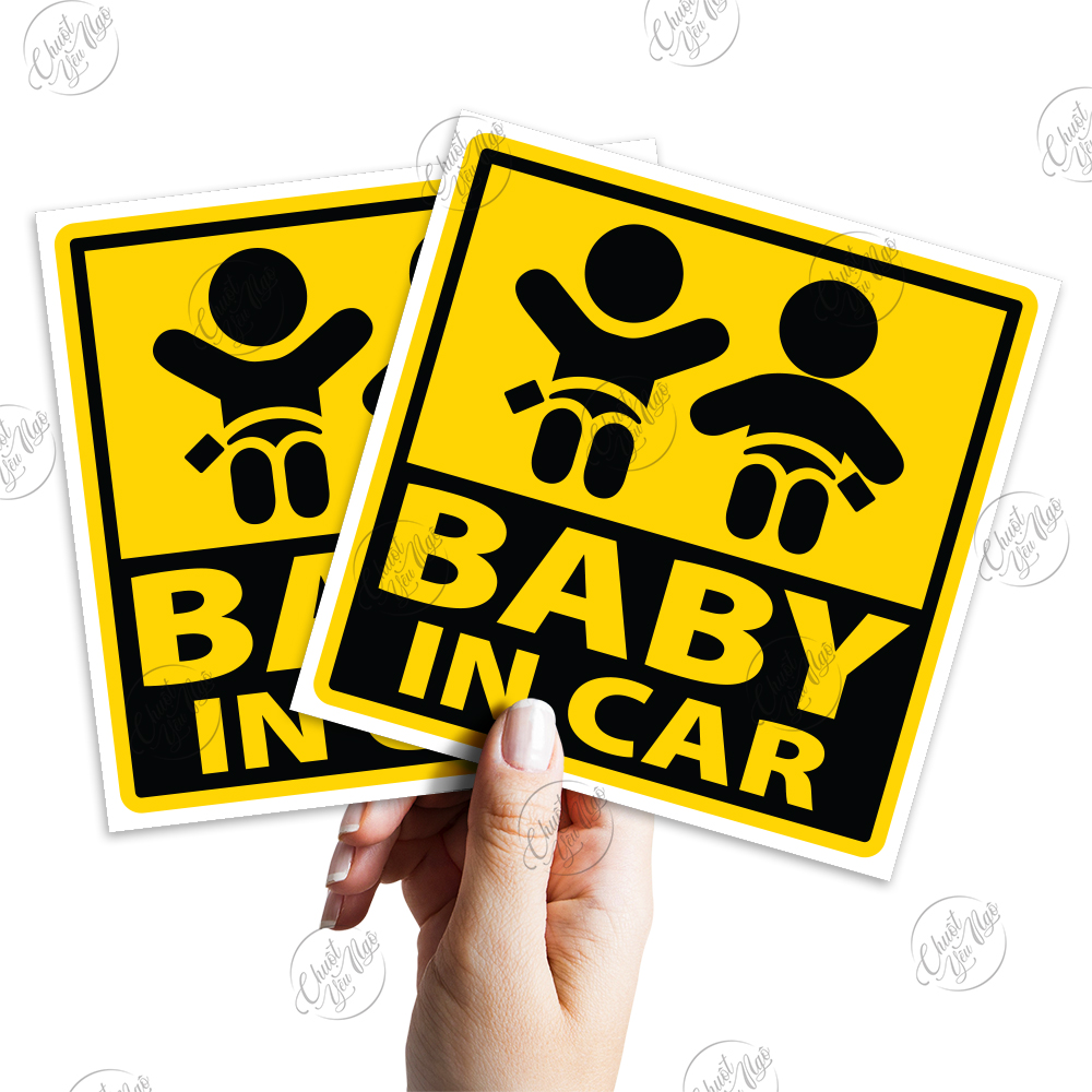 Combo 2 PCs 10cm x 10cm baby car logo sticker