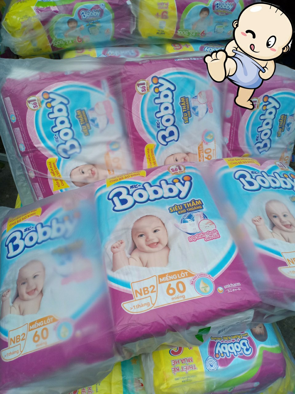 Miếng Lót Sơ Sinh Bobby NB2 60 miếng