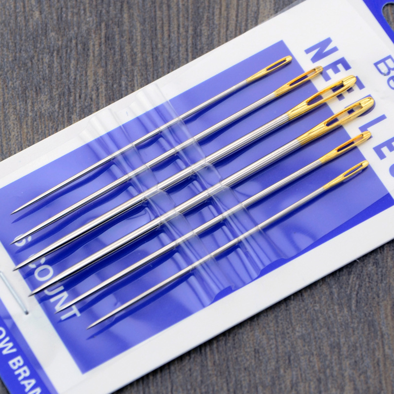 Vĩ 6 kim khâu đuôi vàng size lớn - Best Needles