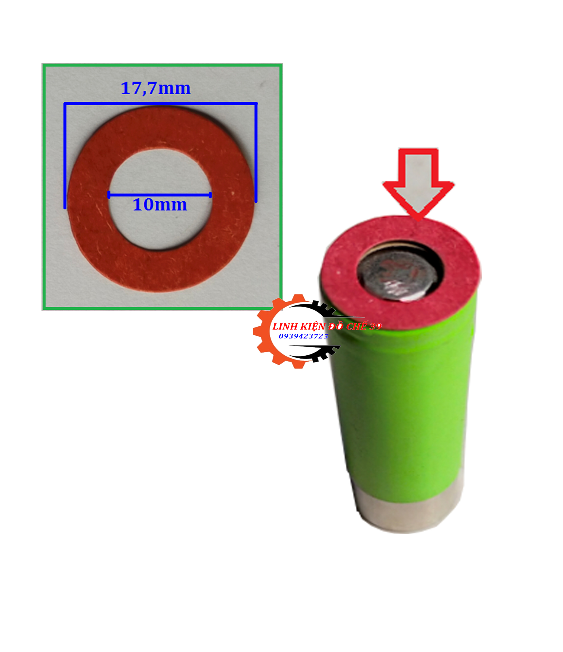 Giấy dán đầu dương pin 18650