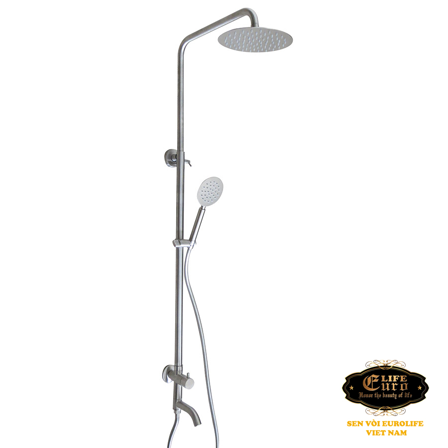 Cây sen tắm đứng lạnh Inox SUS 304 Eurolife EL-SCL01 (Trắng vàng)