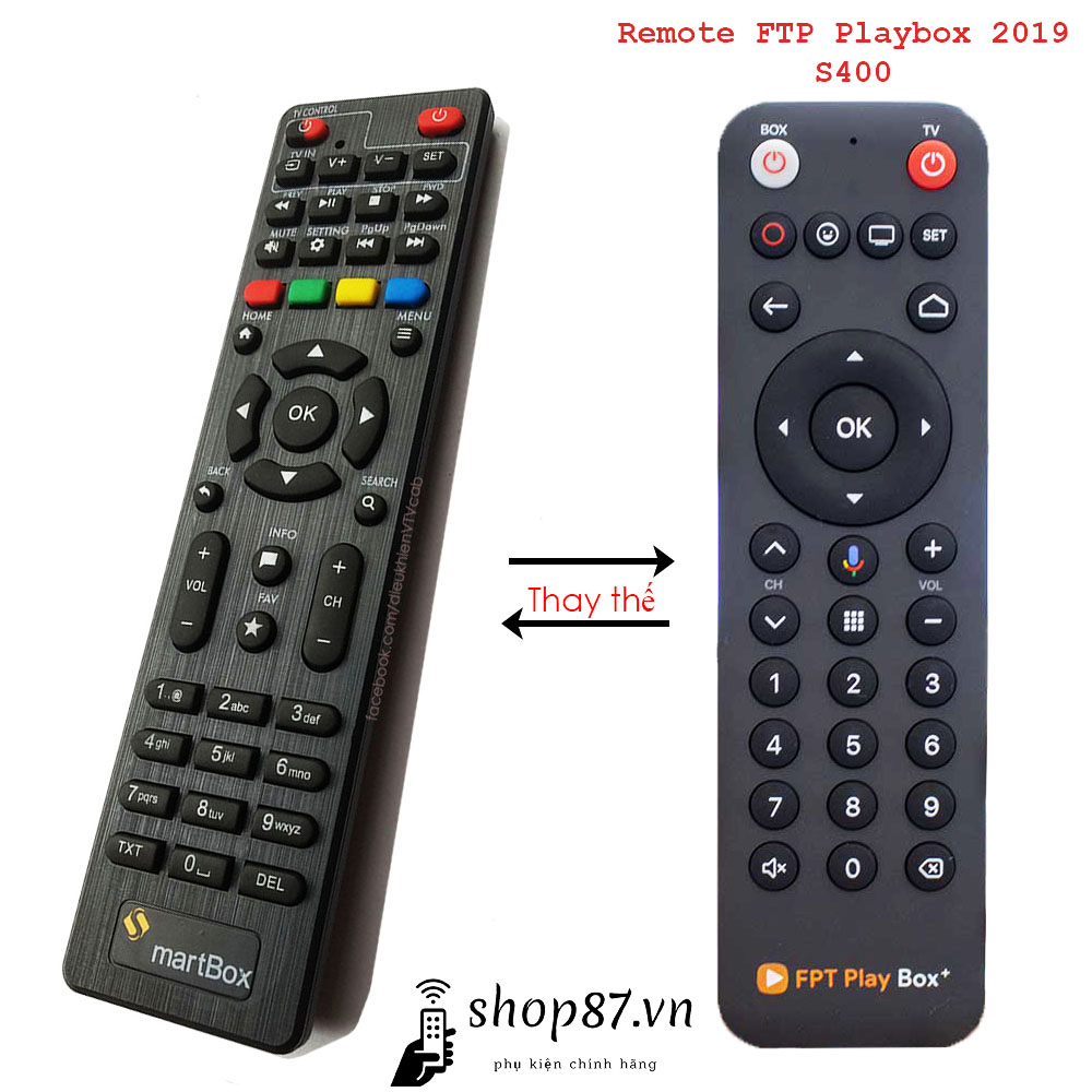 Remote thay thế điều khiển FPT Playbox 2019 S400