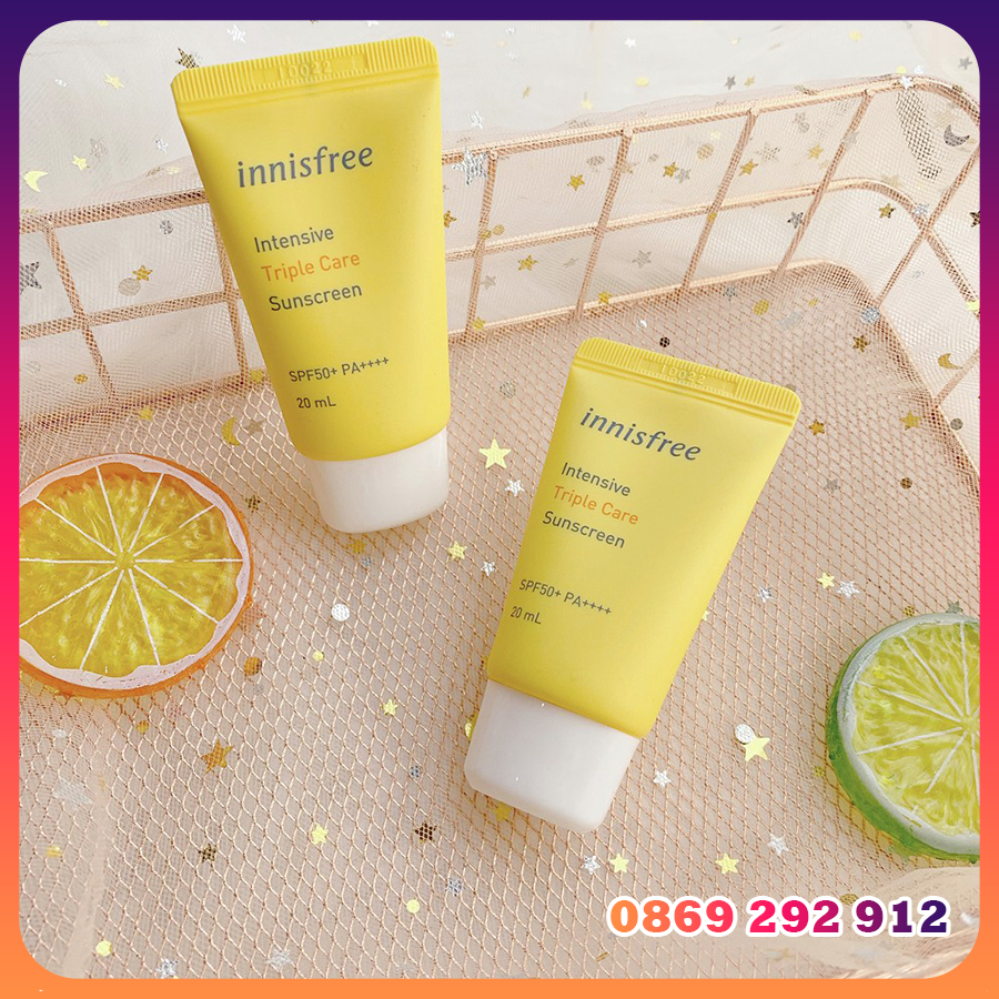 Kem chống nắng Innisfree mini vàng nắp trắng 20ml
