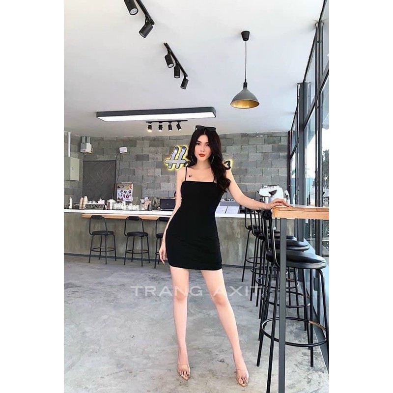 váy 2 dây body sợi bún, đầm 2 dây dáng ôm
