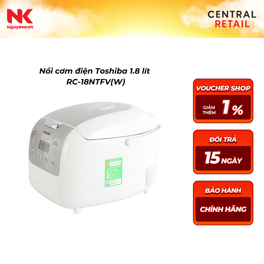 Nồi cơm điện Toshiba 1.8 lít RC-18NTFV(W)