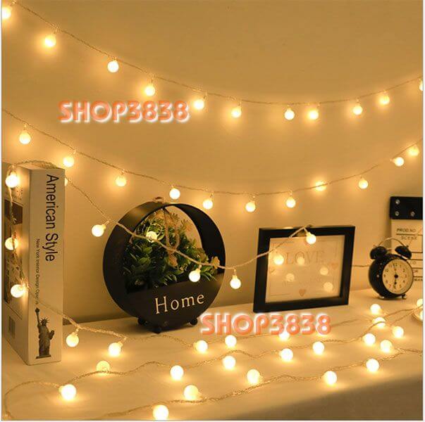 Lựa nguồn dây đèn led bi tròn dài 6m - 40 bóng