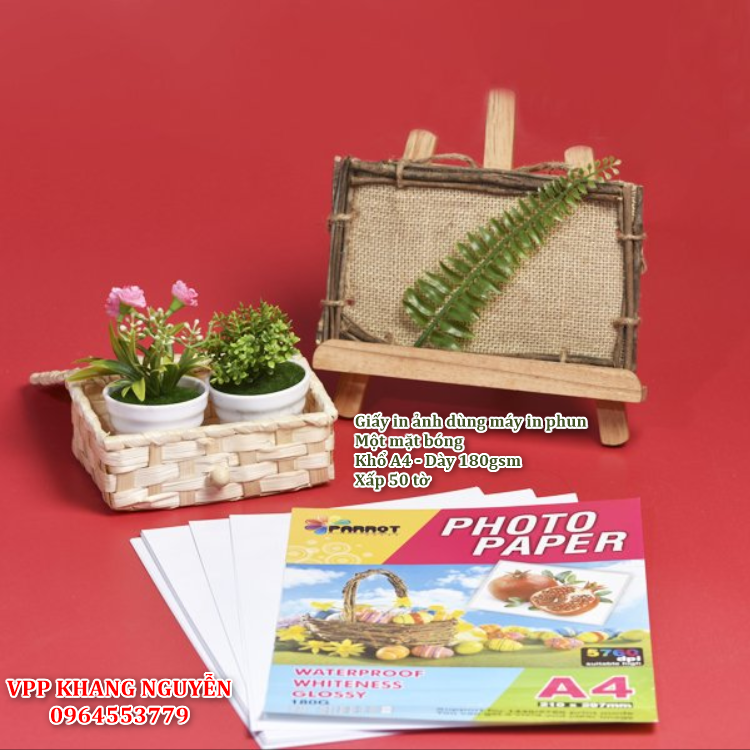 Giấy In Ảnh Khổ A4 - 180gsm (Xấp 50 Tờ)
