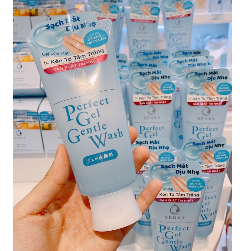 Gel rửa mặt kén tơ tằm trắng senka