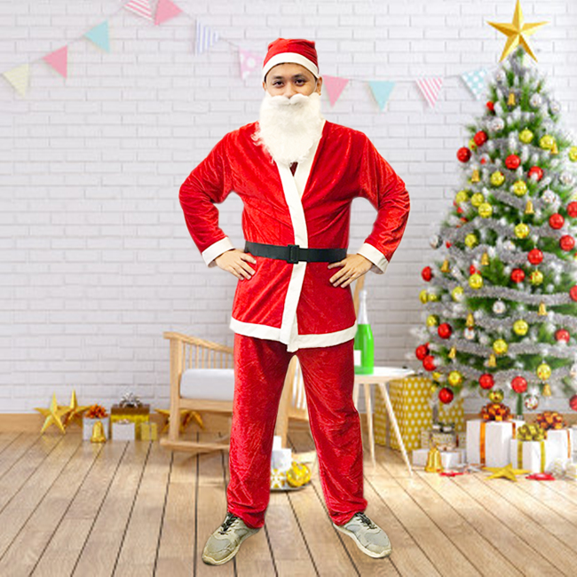 Đồ noel nữ và nam đều mặc được, full set áo noel, quần noel, nón noel, đai bụng, râu ông già noel