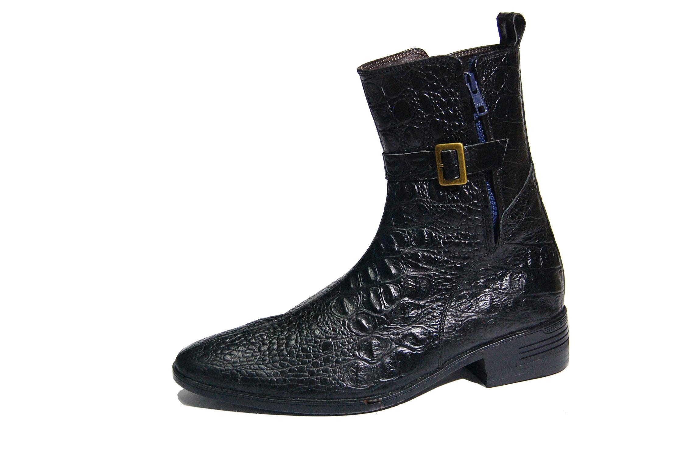 [HCM]Giày boot nam vân cá sấu da bò thật. Bảo hành 12 tháng.MS: B138