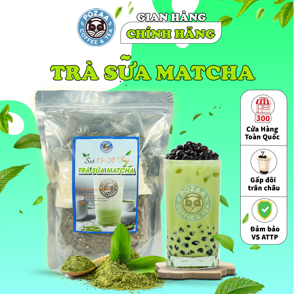[MATCHA] Set trà sữa Matcha tự pha 15-20 ly dễ làm tại nhà