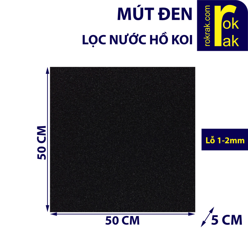 Mút đen lọc nước vi sinh hồ cá khổ lớn vuông 50 dày 5cm