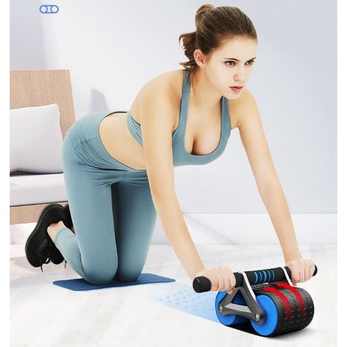 Con Lăn AB Tập Cơ Bụng 2 bánh to Cao Cấp Sử Dụng Công Nghệ Mới Có Phanh Lò Xo Trợ Lực + Kèm Thảm Lót