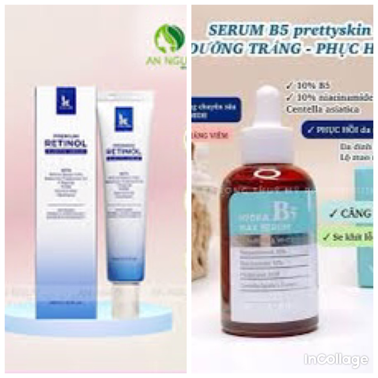 Combo phục hồi Serum B5 pretty Skin 50 ml và Retinol K Lady Care