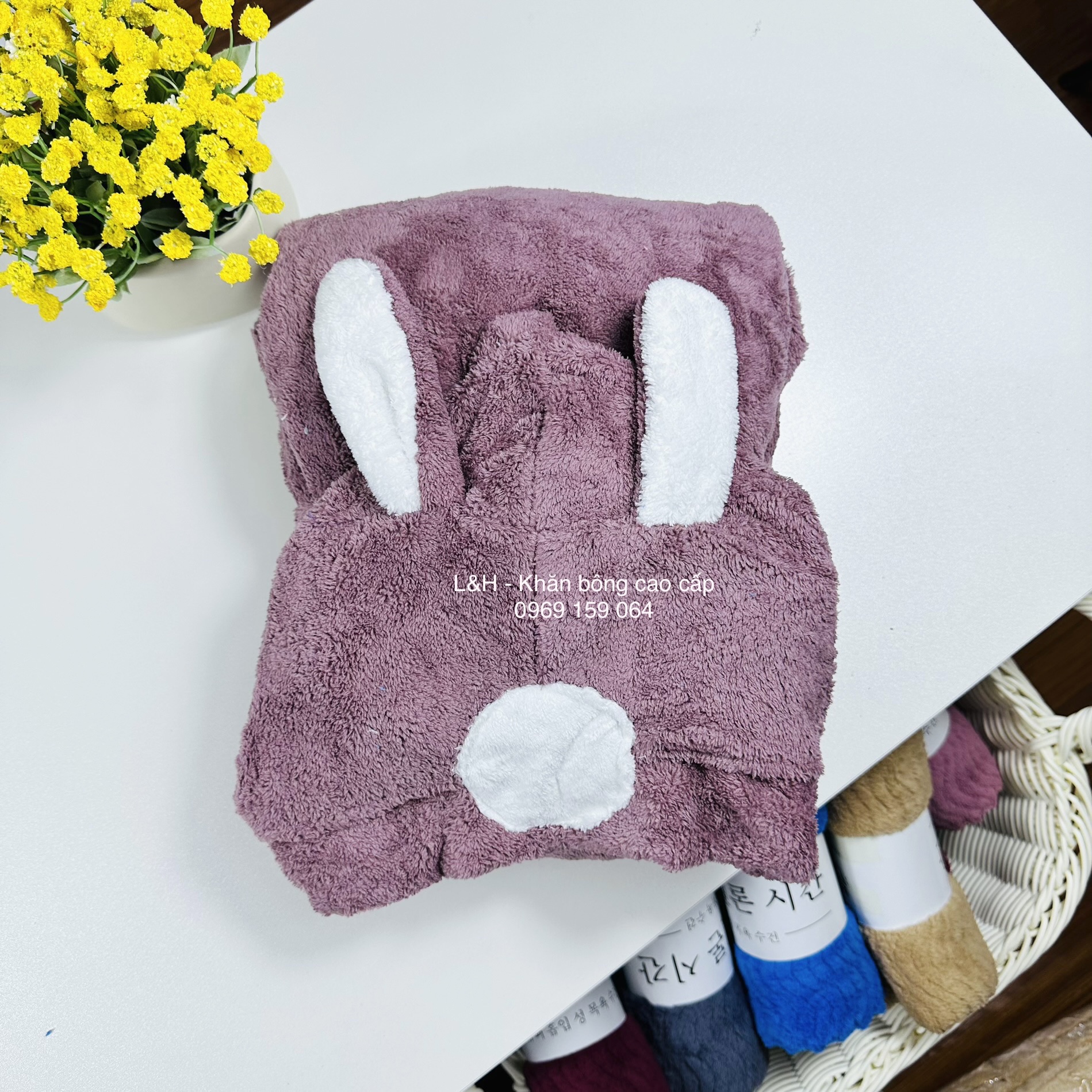 Áo choàng tắm lông cừu cho bé, hàng VNXK