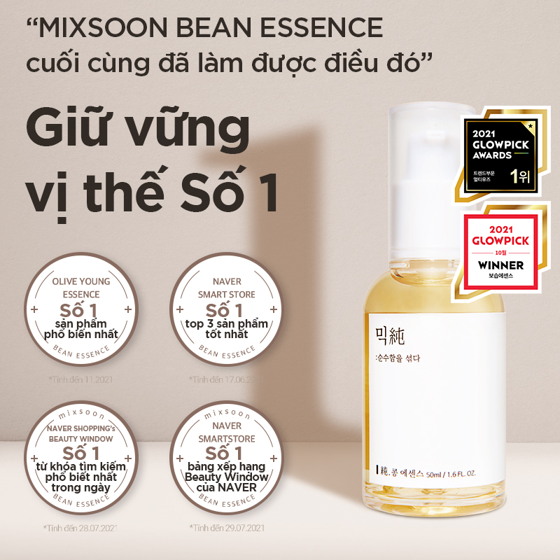 Combo Dưỡng Da Mixsoon Tinh chất Master Serum 60ml + Tinh chất Bean Essence 50ml