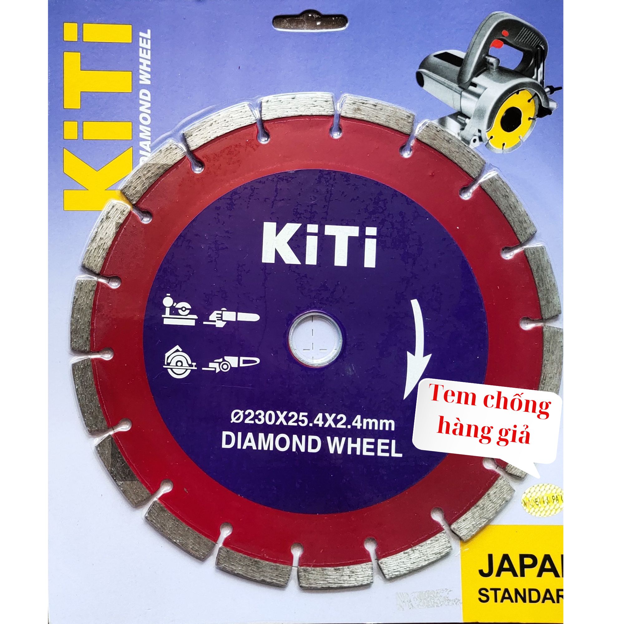 Lưỡi cắt gạch - lưỡi cắt đá 230mm có răng hiệu kiti - hàng xịn